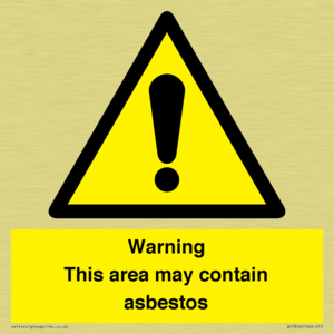 Warning This area may contain asbestos